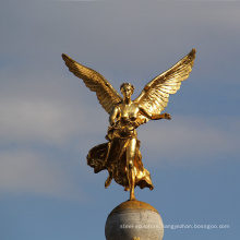 High quality building decor beautiful bronze angel sculpture